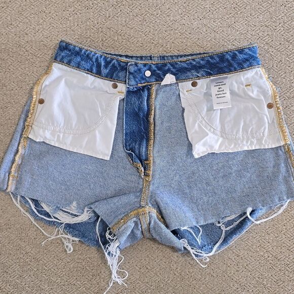 Pacsun Mom High Rise Frayed Hem Jean Shorts - Size 24 - Picture 14 of 15